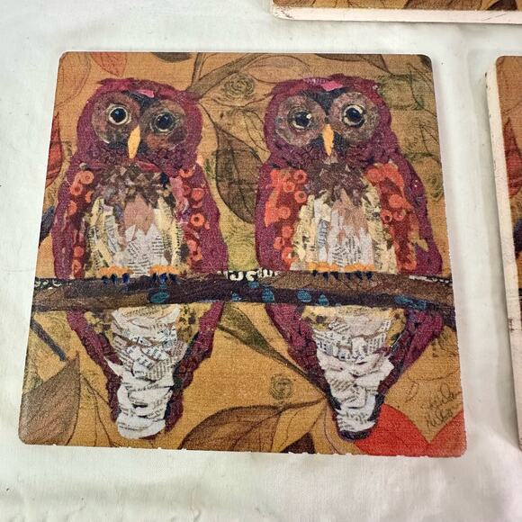 Thirstystone Set of 3 Hoo Hoo Owl Bird Coasters by Elizabeth St. Hilaire Nelson - Picture 3 of 7
